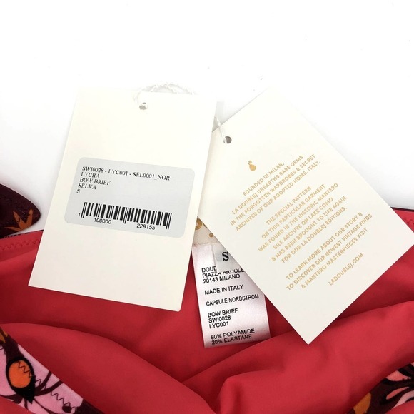 LA DOUBLE J Selva Bow Brief Reversible Print Bikini Swim Bottoms Size Small NEW - Picture 6 of 8